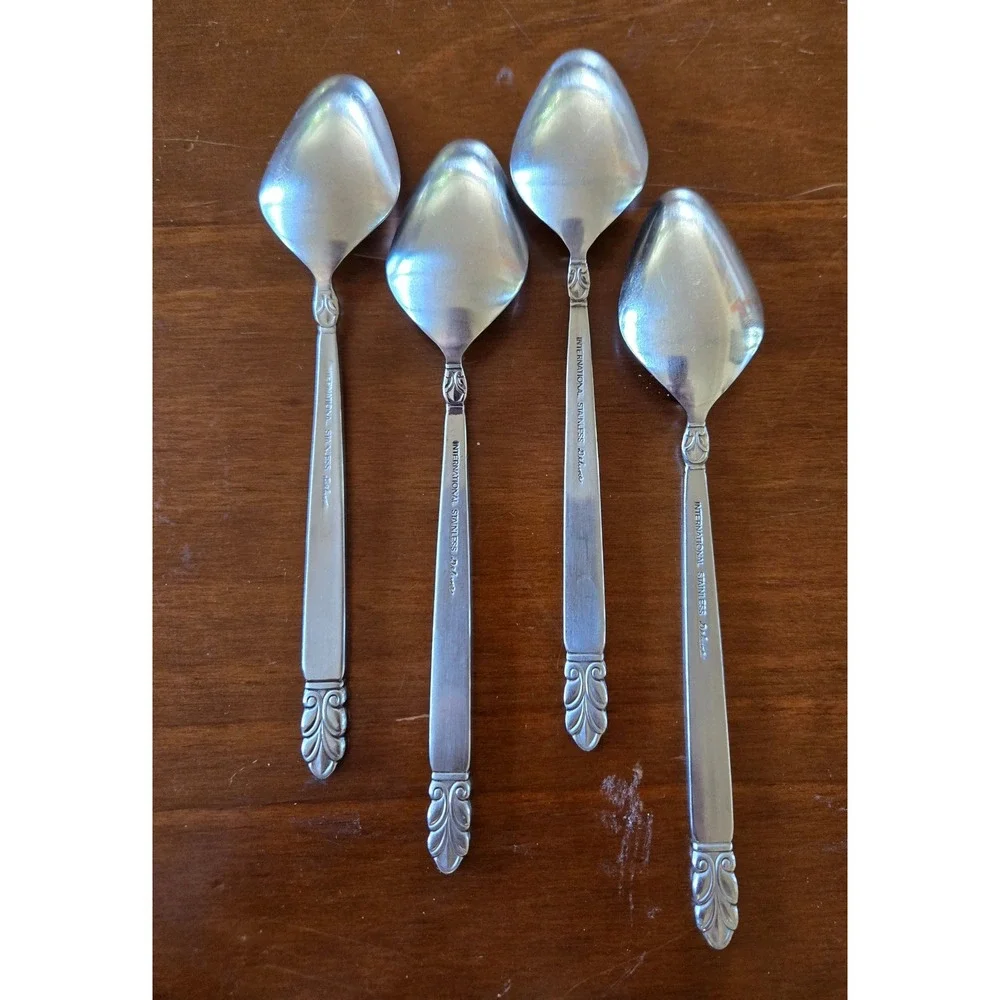International Stainless Deluxe Norse Pattern Spoons Set of 4 Silverware Flatware